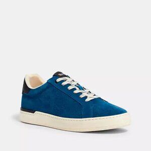*Coach Shoes Clip Low Top Sneaker Blue Suede & Leather